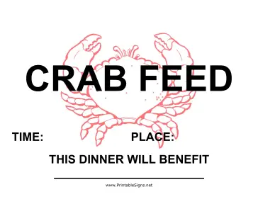 Crab Feed Fundraiser Sign
