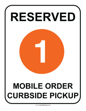 Curbside Pickup 1 Sign