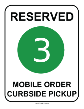 Curbside Pickup 3 Sign
