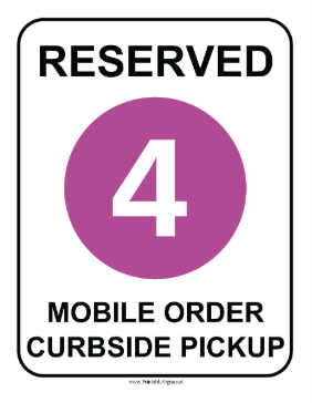 Curbside Pickup 4 Sign