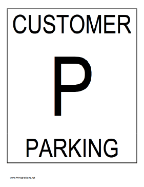 Customer Parking Sign