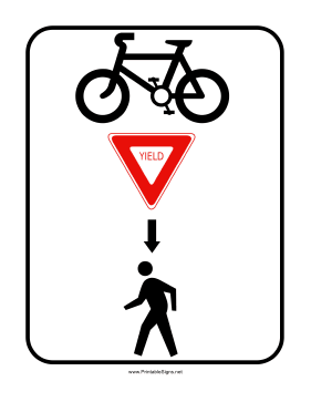 Cyclists Yield Sign