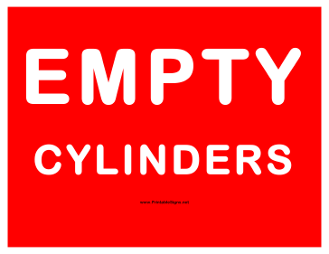 Cylinders Empty Cylinders Sign