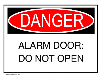 Alarm Door Sign