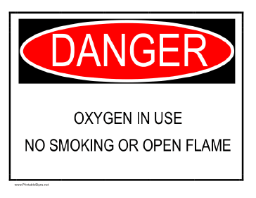 Danger - Oxygen In Use Sign