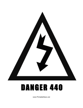 Danger 440 Voltage Sign