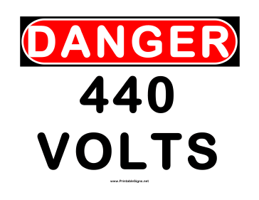 Danger 440 Volts Sign