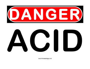 Danger Acid Sign