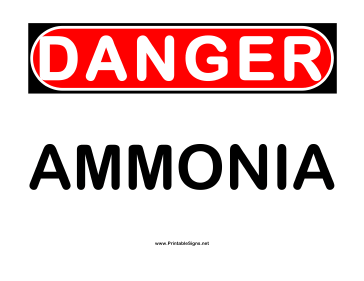 Danger Ammonia Sign