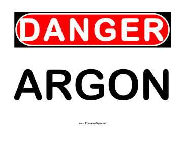 Danger Argon Sign