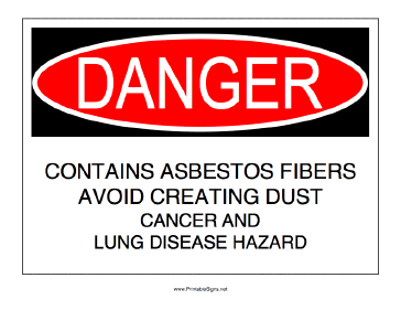 Asbestos Fibers Sign