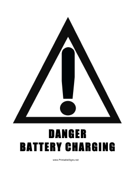 Danger Battery Charging Sign