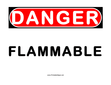 Danger Big Flammable Sign