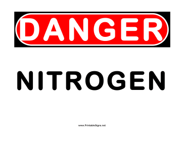 Danger Big Nitrogen Sign