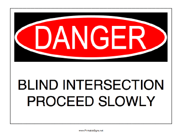Blind Intersection Sign