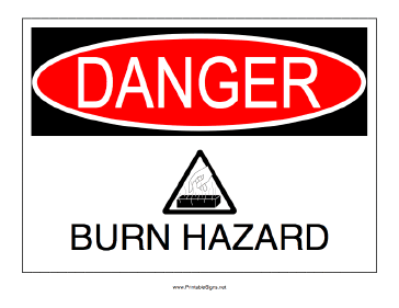 Burn Hazard Sign