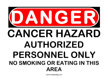 Danger Cancer Hazard Sign