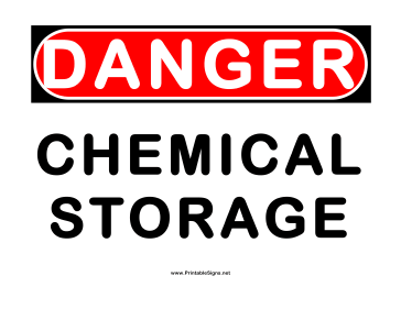 Danger Chemical Storage Sign