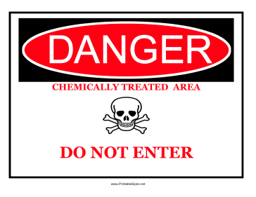 Danger Chemically Treated Sign