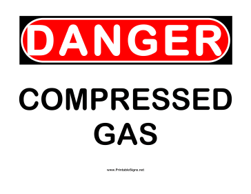 Danger Compressed Gas Sign