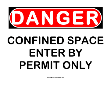 Danger Confined Space Sign