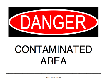 Contaminated Area Sign