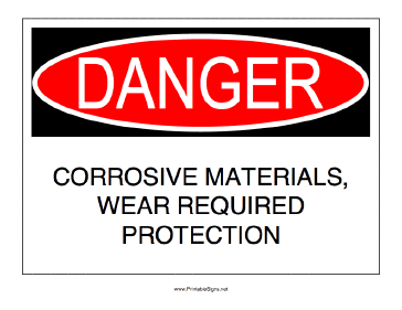Corrosive Materials Sign