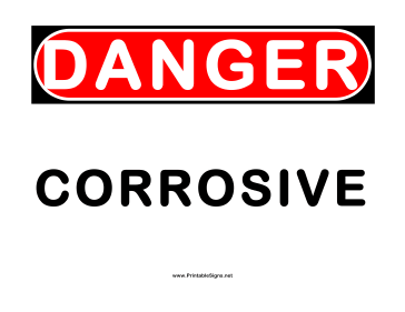 Danger Corrosive 2 Sign