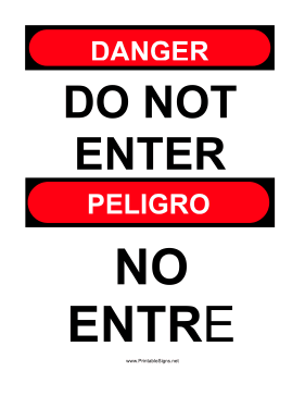 Do Not Enter Bilingual Sign