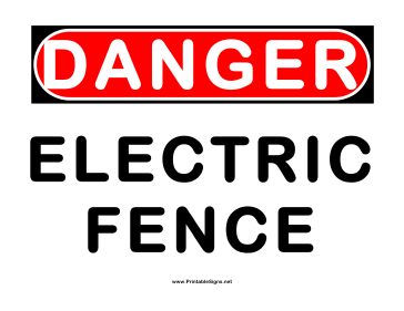 Danger Electric Fence Sign