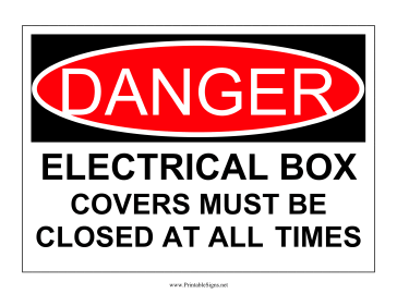 Danger Electrical Box Sign