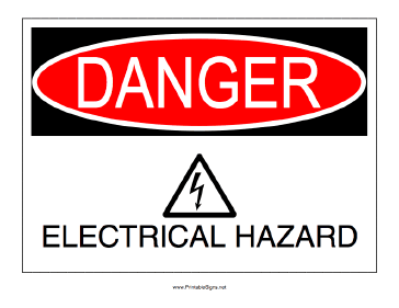 Electrical Hazard Sign