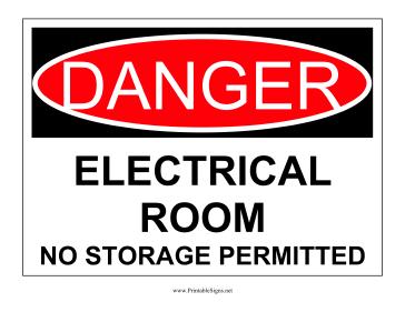 Danger Electrical Room Sign