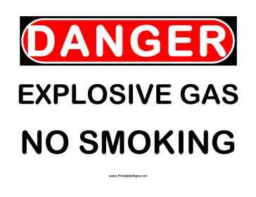 Danger Explosive Gas 2 Sign