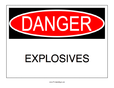 Explosives Sign