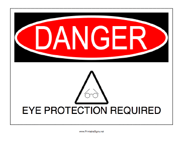 Eye Protection Required Sign