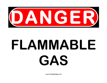 Danger Flammable Gas Sign