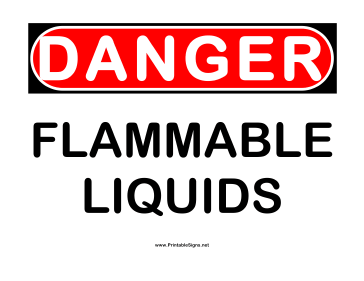 Danger Flammable Liquids Sign