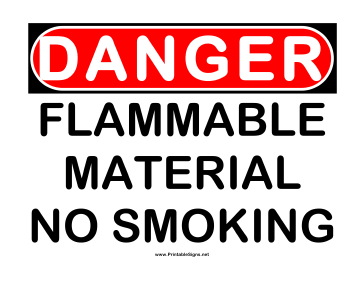 Danger Flammable Material Sign