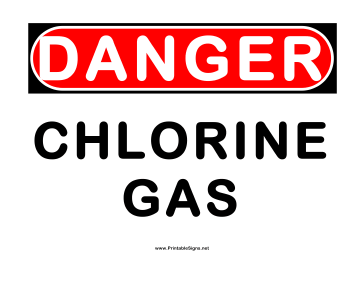 Danger Gas Chlorine Sign