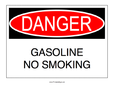 No Smoking Gasoline Sign