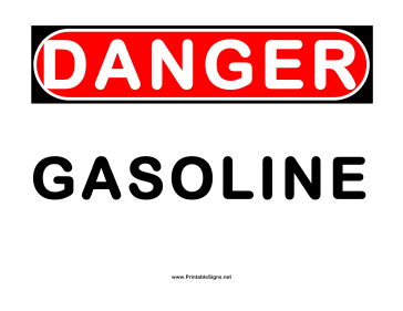 Danger Gasoline 2 Sign