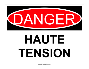 Danger Haute Tension Sign