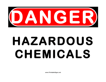 Danger Hazardous Chemicals Sign