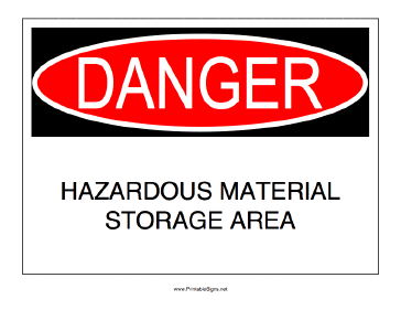 Hazardous Material Storage Sign