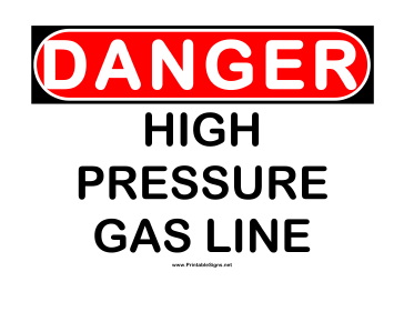 Danger High Pressure Gas Sign
