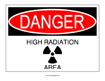 High Radiation Area Sign