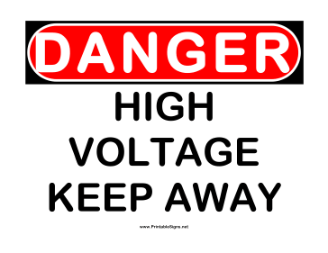 Danger High Voltage 3 Sign