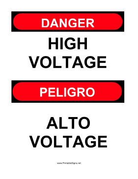 High Voltage Bilingual Sign