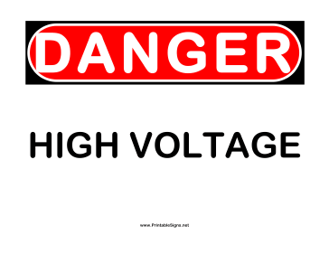Danger High Voltage Volts Sign